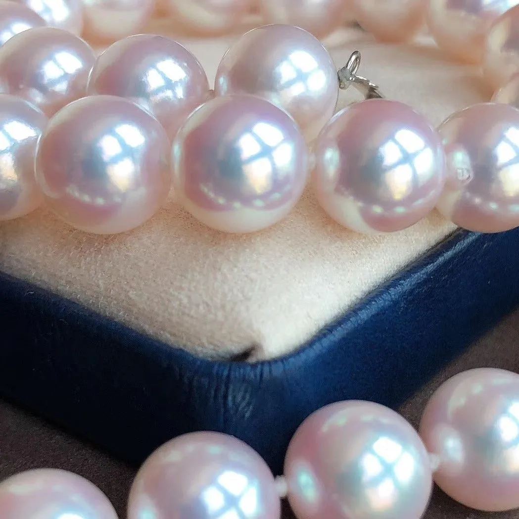 10.0-10.5 mm Japanese White Akoya Cultured Choker Pearl Necklace