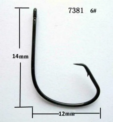 100XSize#6 Chemically Sharpened Sport Circle Hooks Fishing Tackle