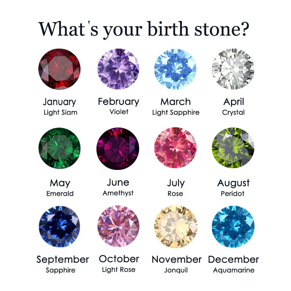 12-Color Birthstone Zirconia Charms