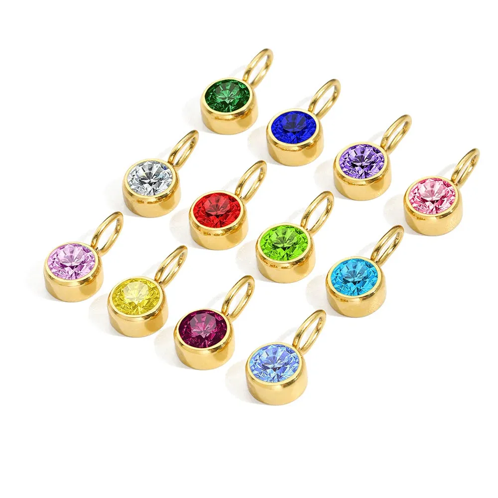 12-Color Birthstone Zirconia Charms