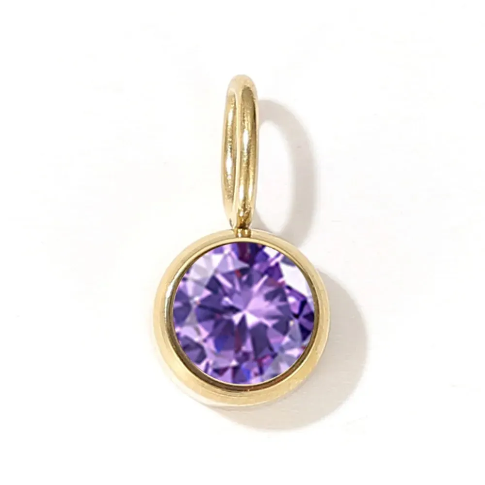 12-Color Birthstone Zirconia Charms