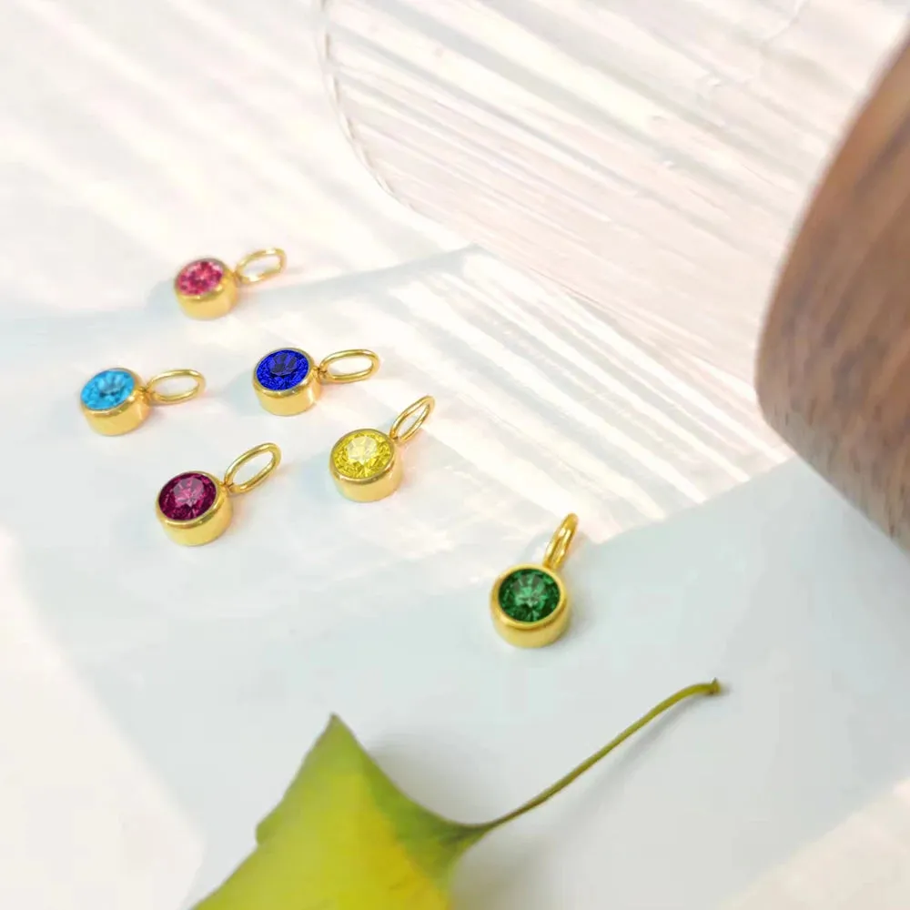 12-Color Birthstone Zirconia Charms
