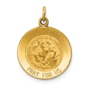 14k Yellow Gold Saint George Medal Pendant