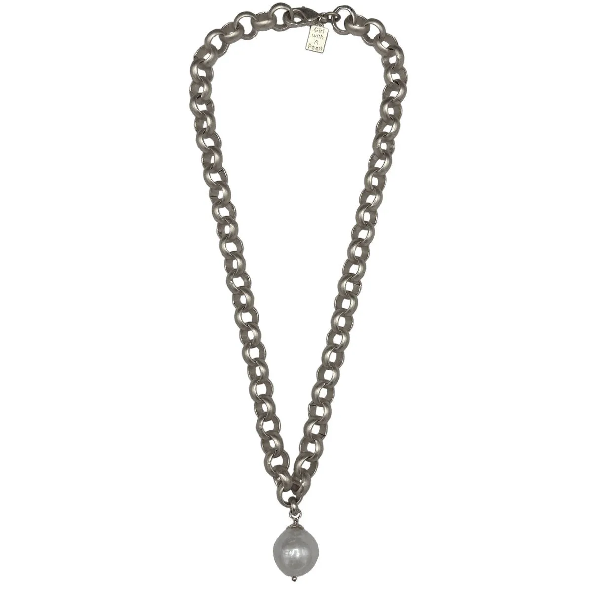 154-01-S | TURKISH SILVER CHOKER W/ EDISON PEARL DROP
