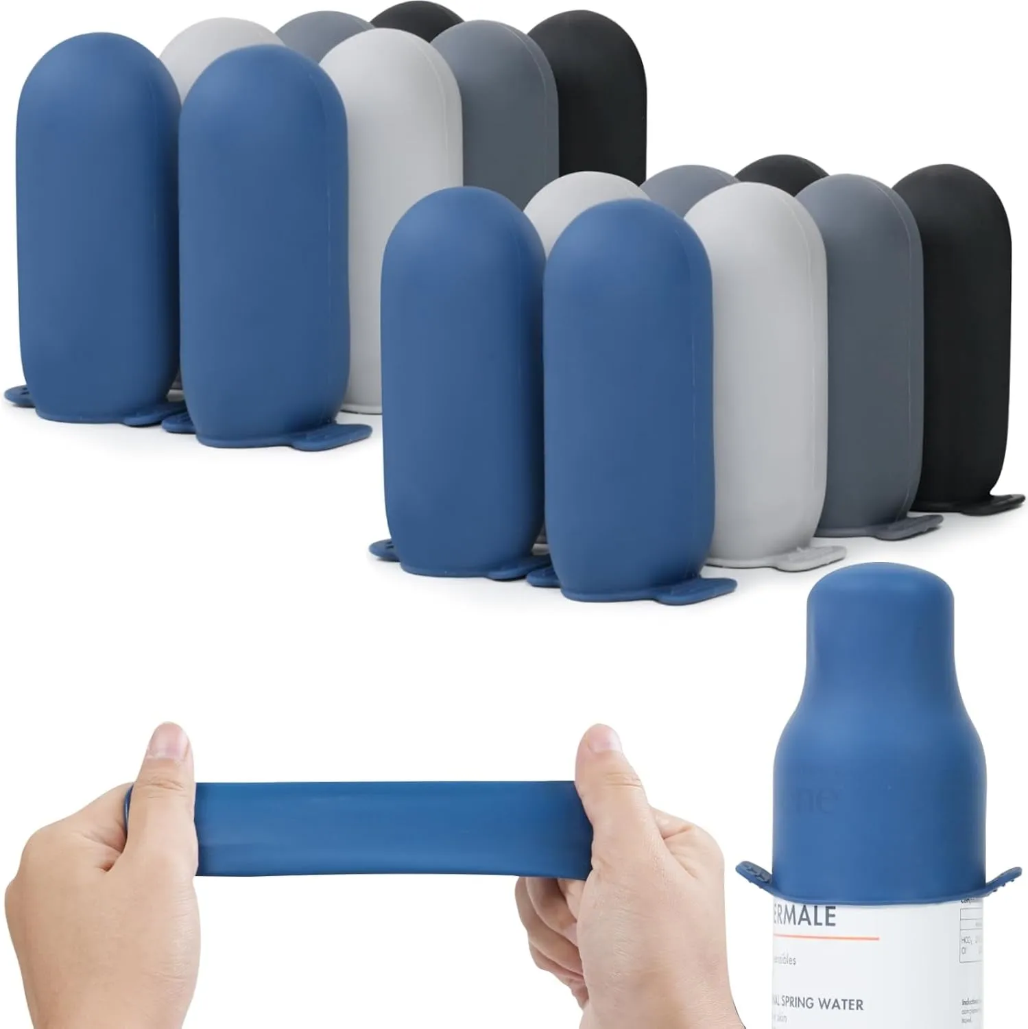 16 Pack Silicone Bottle Covers,Travel Essentials for Women,Cruise Ship Essentials,Airplane Travel Accessories Luggage Travel Size Toiletries,Elastic Sleeves for Leak Proofing,Travel Must Haves