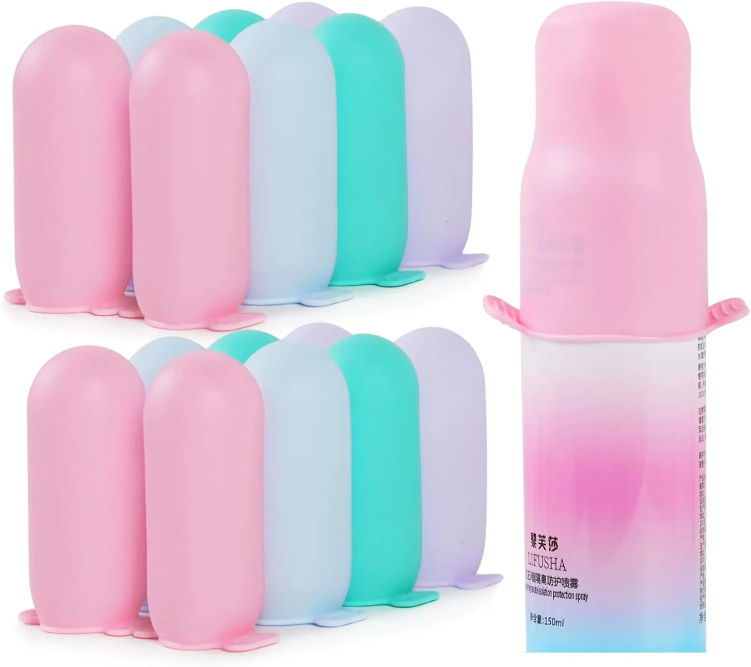 16 Pack Silicone Bottle Covers,Travel Essentials for Women,Cruise Ship Essentials,Airplane Travel Accessories Luggage Travel Size Toiletries,Elastic Sleeves for Leak Proofing,Travel Must Haves