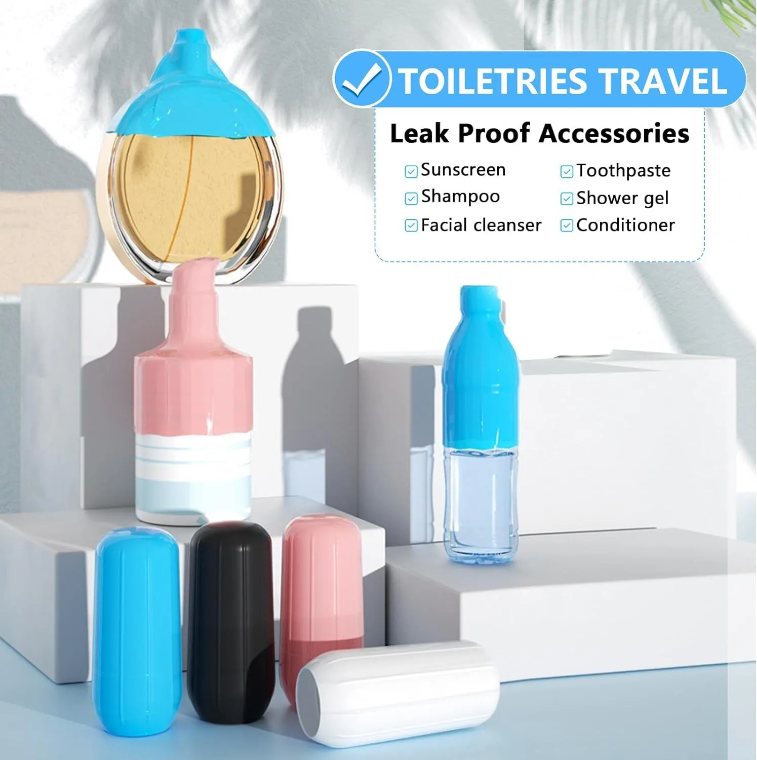 16 Pack Silicone Bottle Covers,Travel Essentials for Women,Cruise Ship Essentials,Airplane Travel Accessories Luggage Travel Size Toiletries,Elastic Sleeves for Leak Proofing,Travel Must Haves