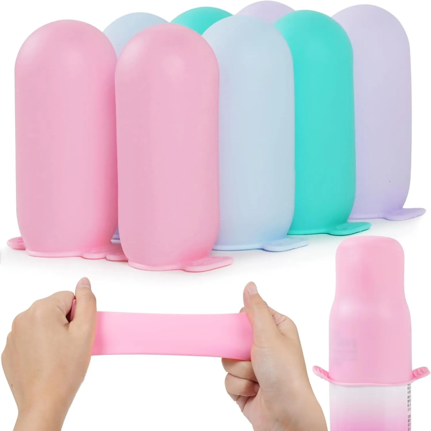 16 Pack Silicone Bottle Covers,Travel Essentials for Women,Cruise Ship Essentials,Airplane Travel Accessories Luggage Travel Size Toiletries,Elastic Sleeves for Leak Proofing,Travel Must Haves