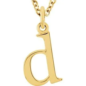 18K Yellow Gold-Plated Sterling Silver Lowercase Initial d 16" Necklace