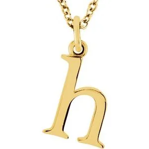 18K Yellow Gold-Plated Sterling Silver Lowercase Initial h 16" Necklace