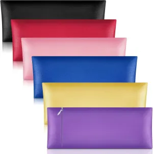 6 Pieces Satin Eye Pillow Case Washable Yoga Eye Pillow Cover Light Weight Removable Cover Yoga Massage Meditation Accessories, 9.8 X 4 Inches, Pillow Not Included