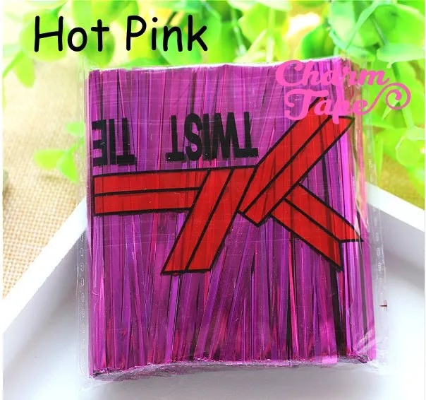 800Pcs 4 Inches Metallic Color Twist Ties for Party Cello Candy Bags Cake Pops