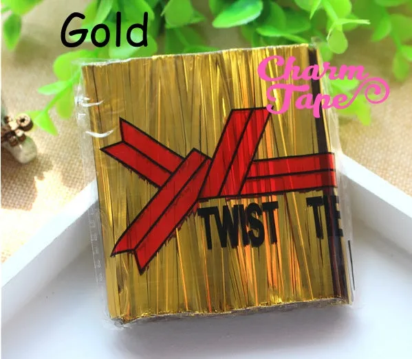 800Pcs 4 Inches Metallic Color Twist Ties for Party Cello Candy Bags Cake Pops