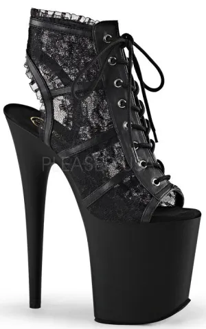 8" Open Toe Lace Ankle Boot (FLAMINGO-896LC)