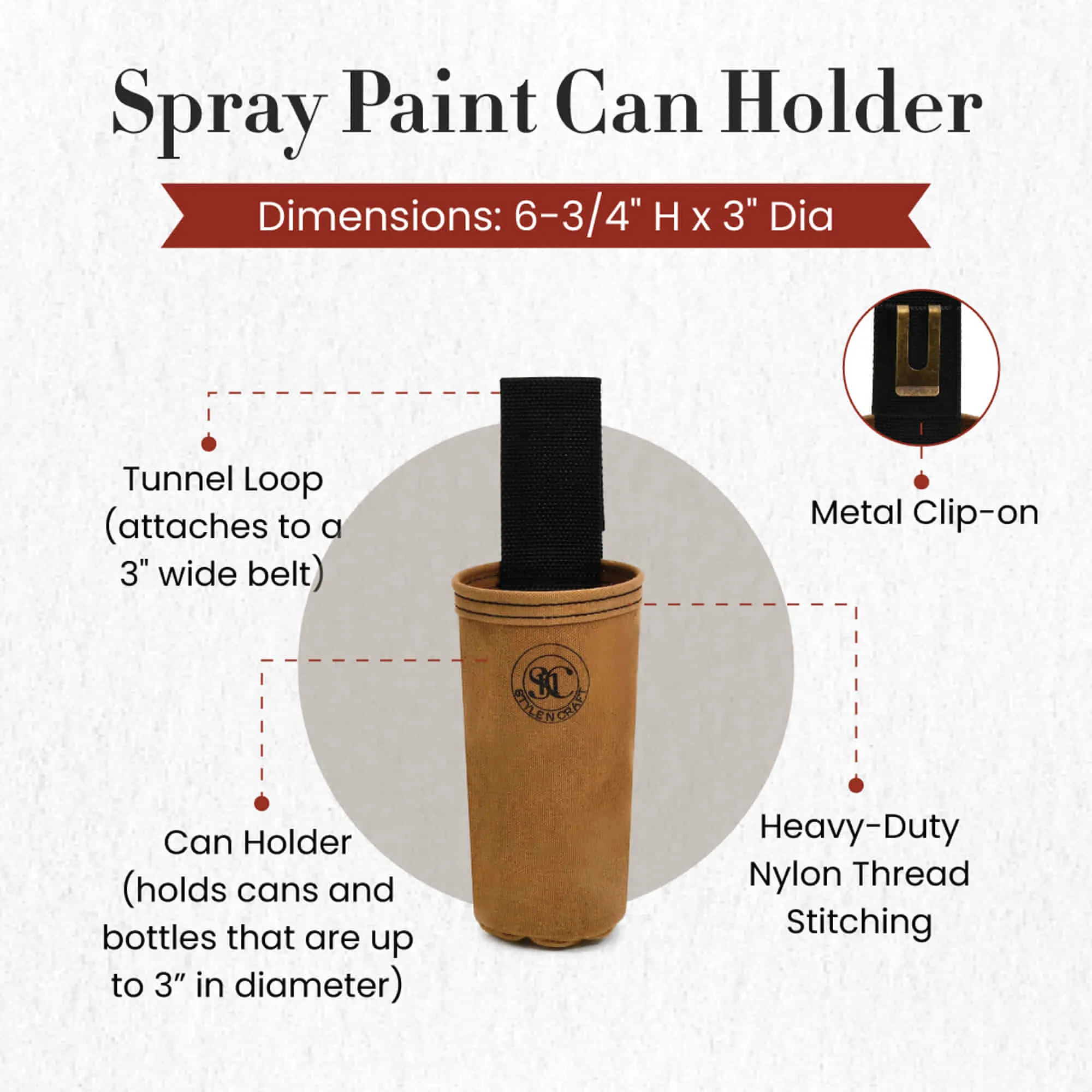 97022 - Spray Paint Can Holder in Heavy Duty Brown Waterproof Canvas | Style n Craft
