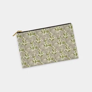 Abstract Floral Taupe Personalized Zipper Pouch