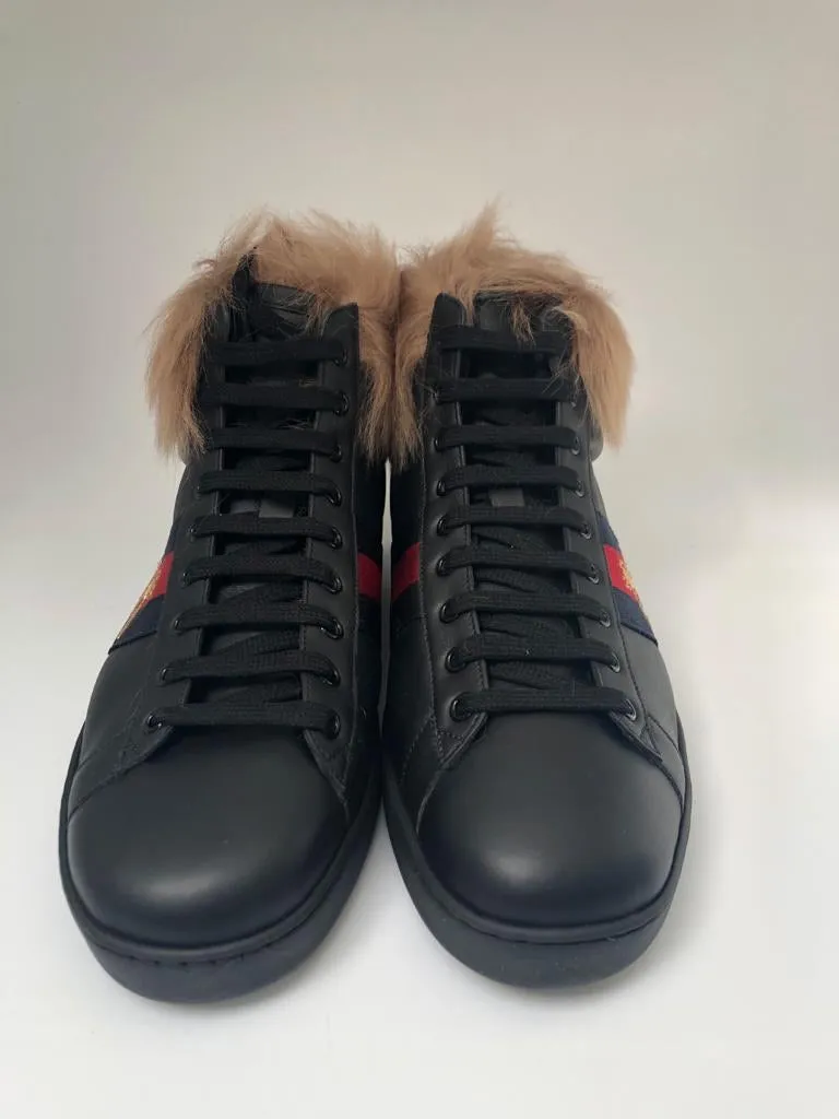 Ace High-Top Sneaker With Fur