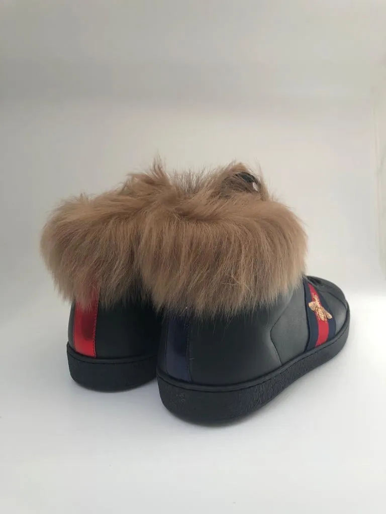 Ace High-Top Sneaker With Fur