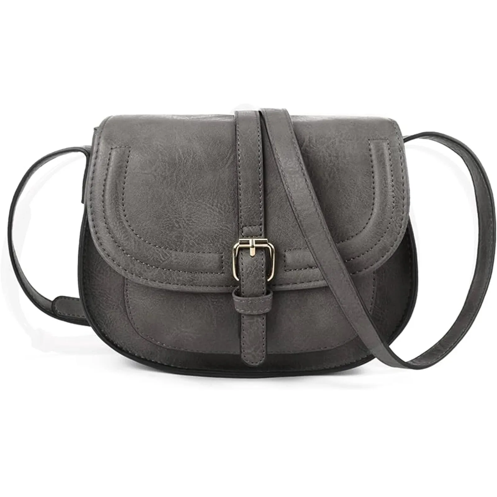 AFKOMST Crossbody Bag for Women Small Satchel and Shoulder Bag Vintage Saddle Handbags Vegan Leather CT20154E