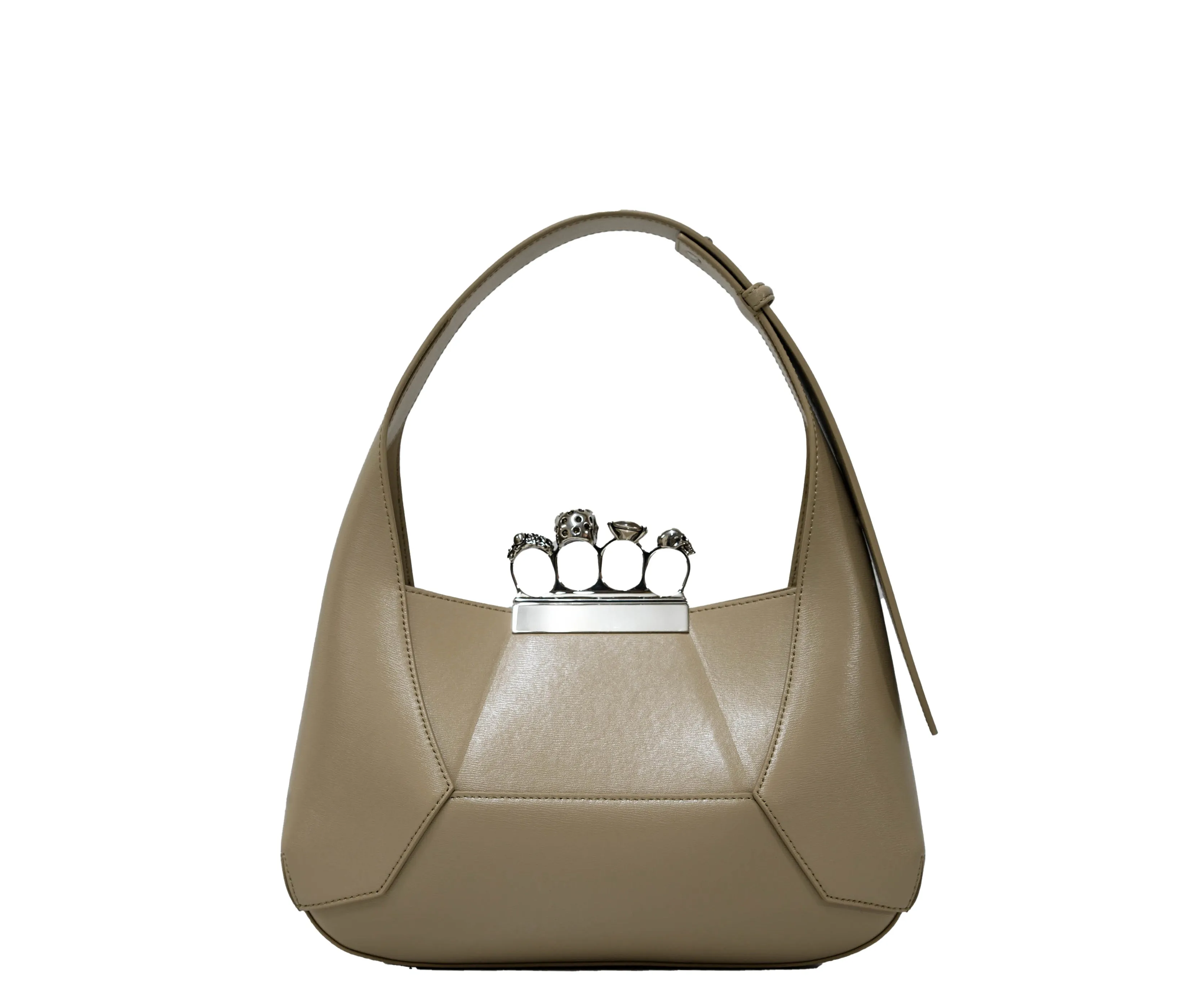 Alexander McQueen Camel Leather Medium Jewel Skull Top-handle Hobo Bag 731135 30% OFF