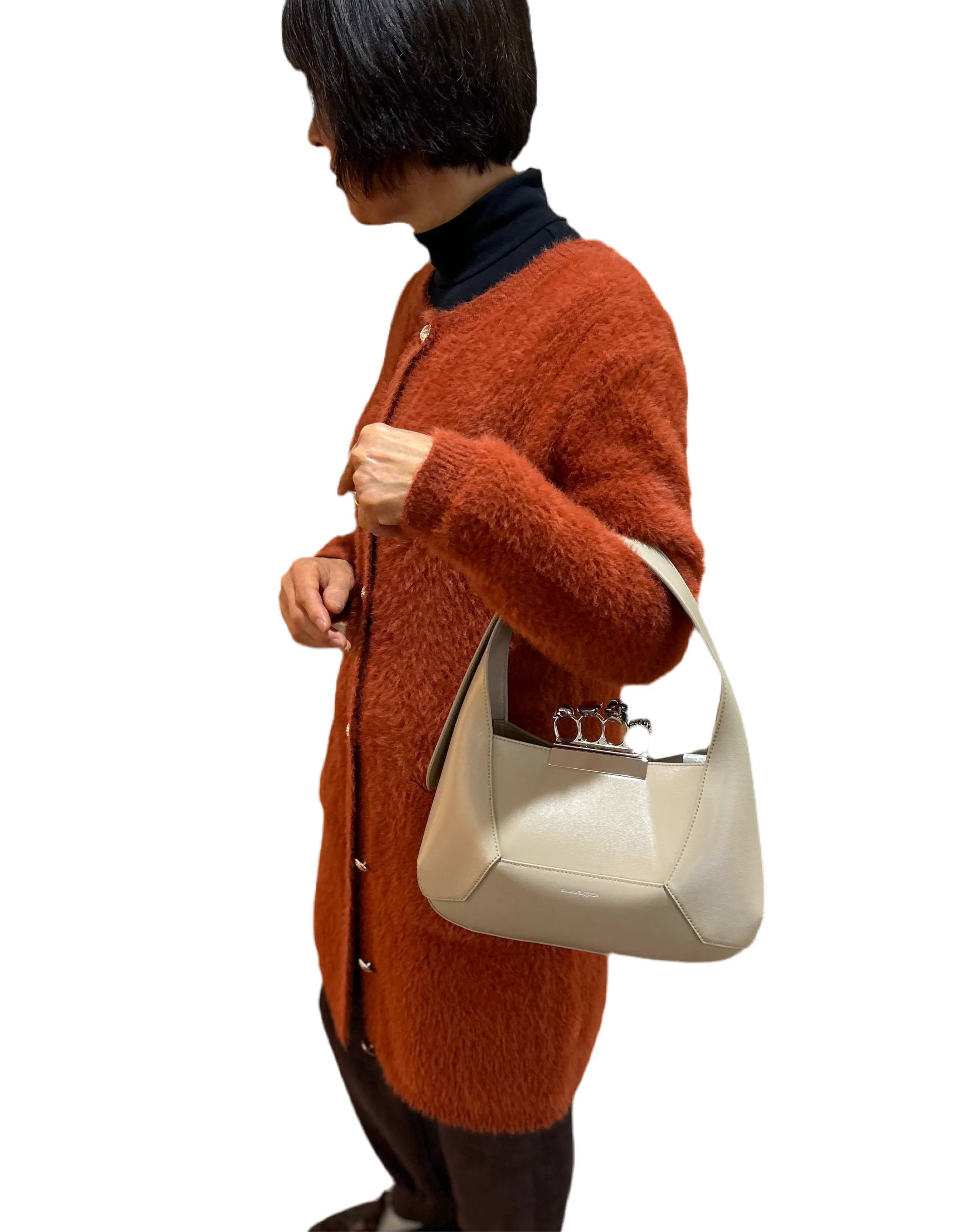 Alexander McQueen Camel Leather Medium Jewel Skull Top-handle Hobo Bag 731135 30% OFF