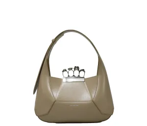 Alexander McQueen Camel Leather Medium Jewel Skull Top-handle Hobo Bag 731135 30% OFF