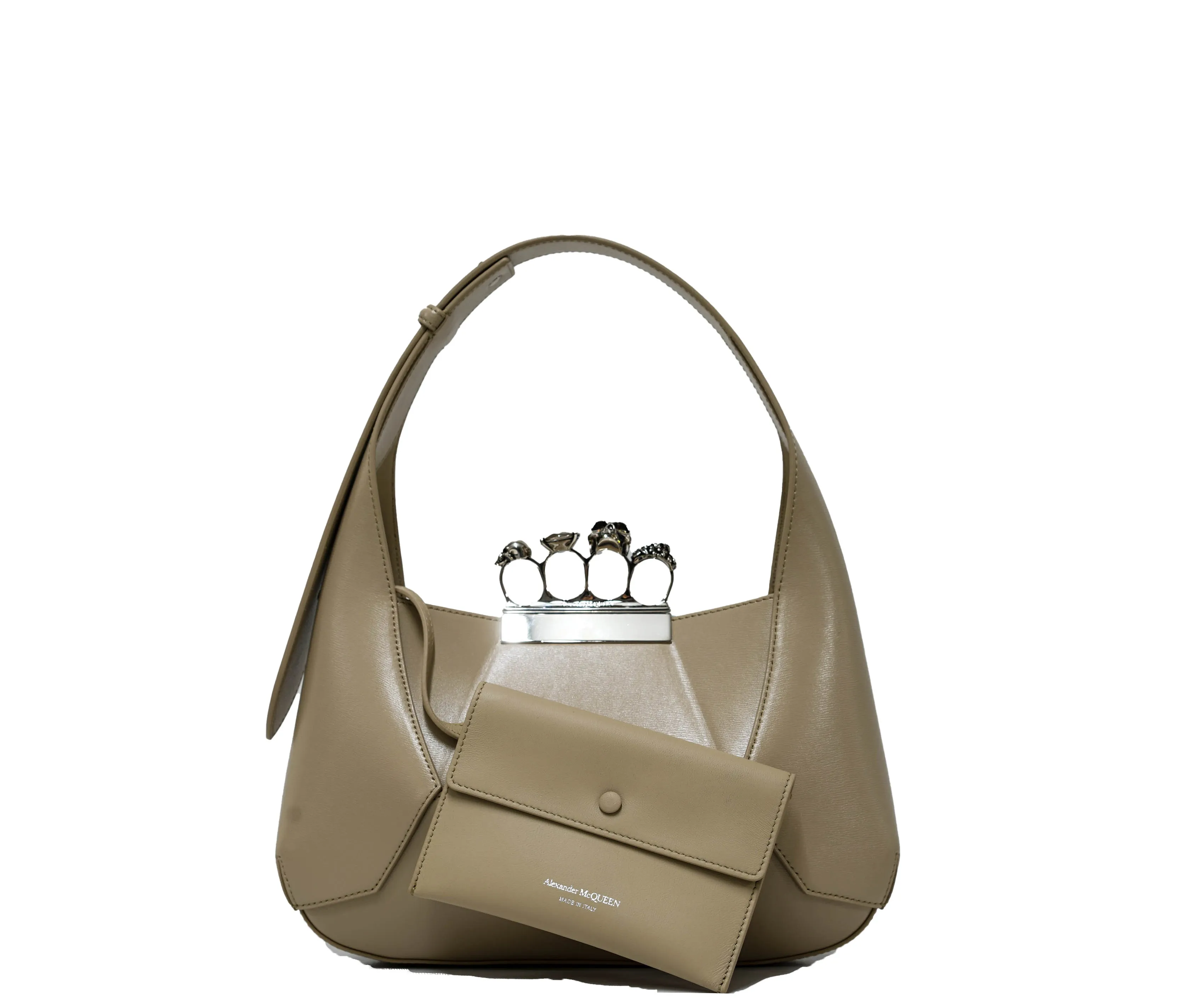 Alexander McQueen Camel Leather Medium Jewel Skull Top-handle Hobo Bag 731135 30% OFF