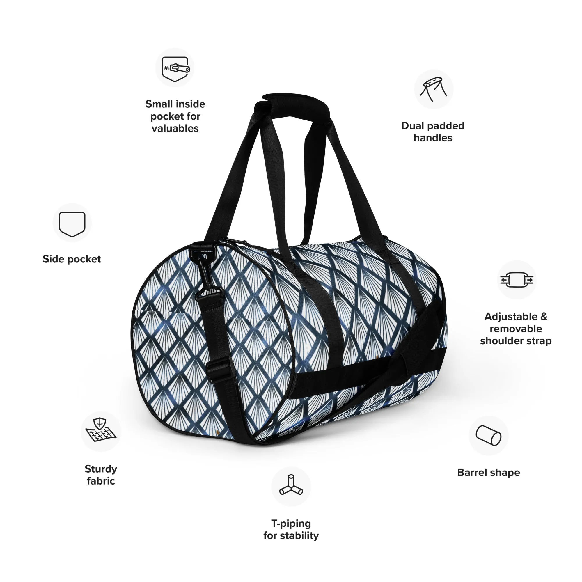 All-over print gym bag- Traveling-Camping-  Weekender