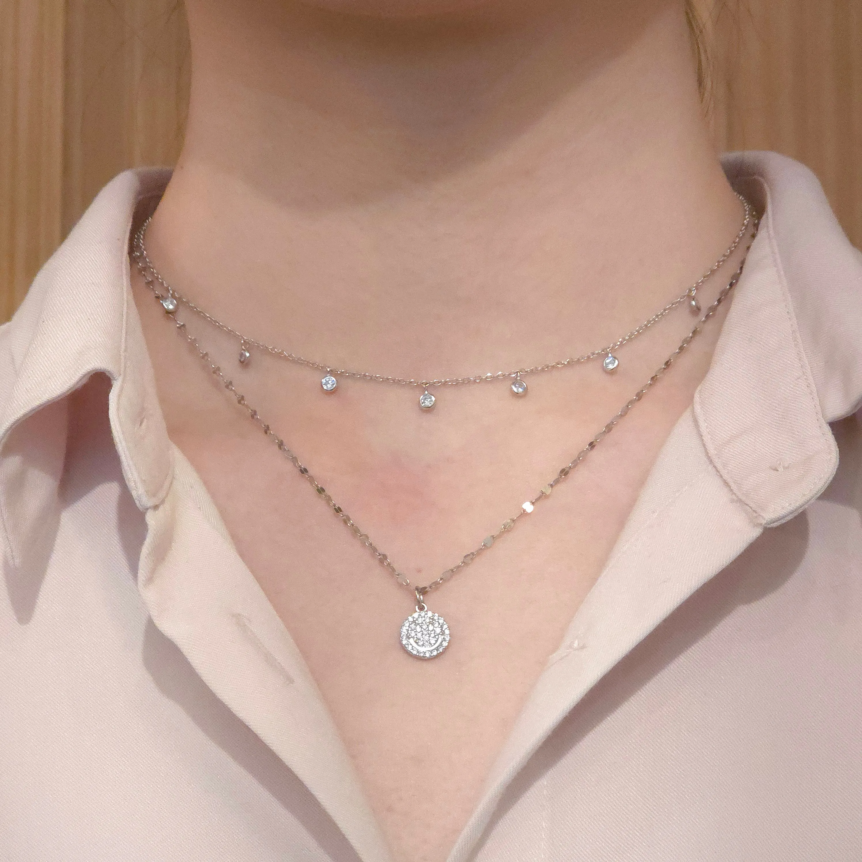 Amy Dainty Bezel Clear Choker