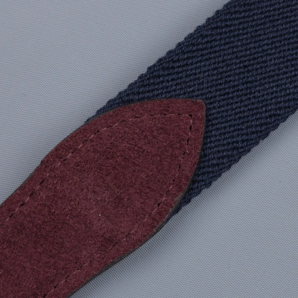 Anderson's x Frans Boone woven belt Navy -  Burgundy suede