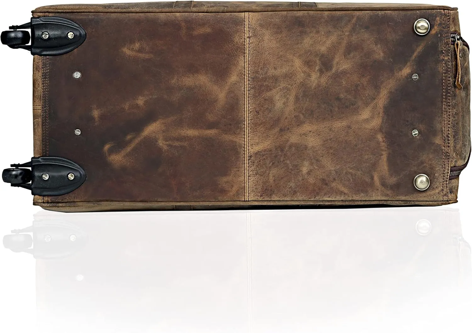 Ashby Buffalo Leather Duffel Bag with Wheels
