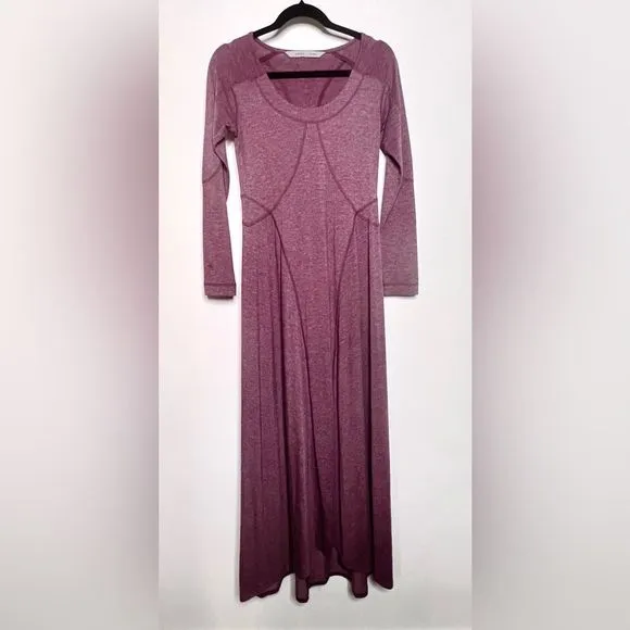 Athleta weekender long sleeve maxi dress burgundy size small