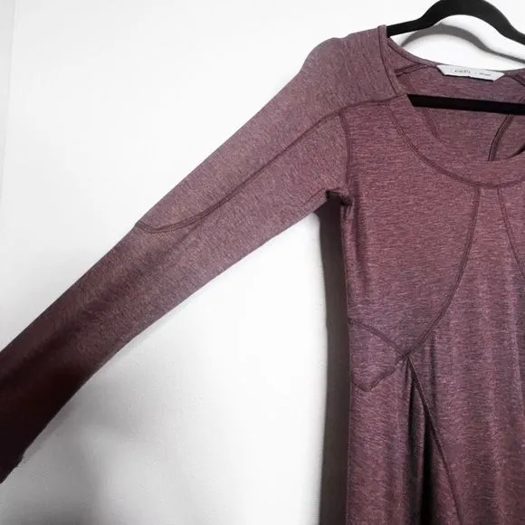 Athleta weekender long sleeve maxi dress burgundy size small