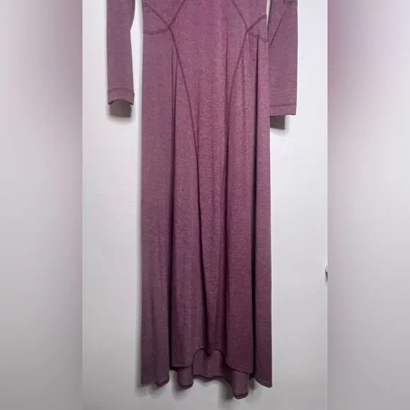 Athleta weekender long sleeve maxi dress burgundy size small