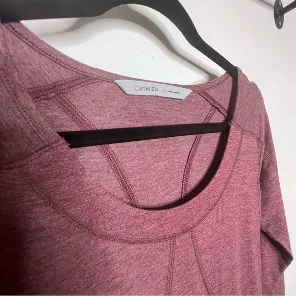 Athleta weekender long sleeve maxi dress burgundy size small