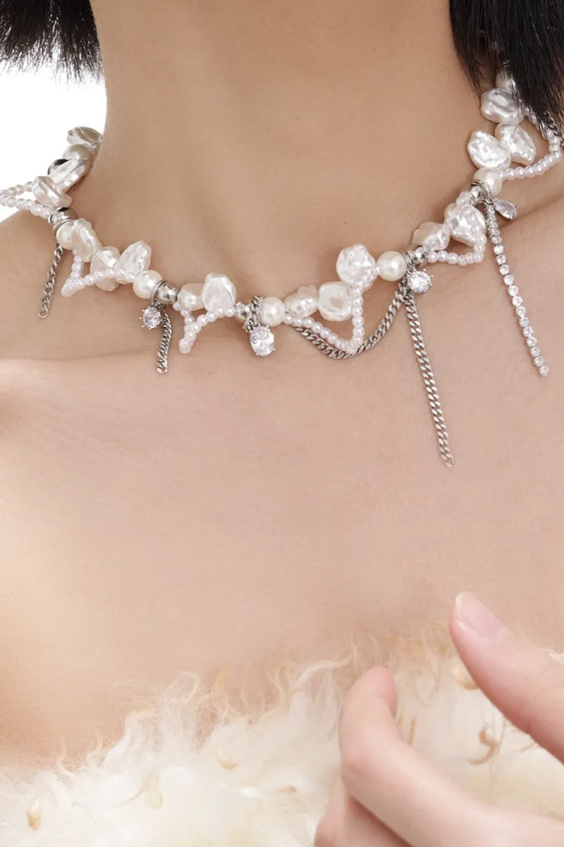 Baroque Pearl Winding Choker Necklace