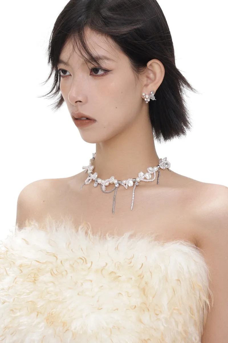 Baroque Pearl Winding Choker Necklace