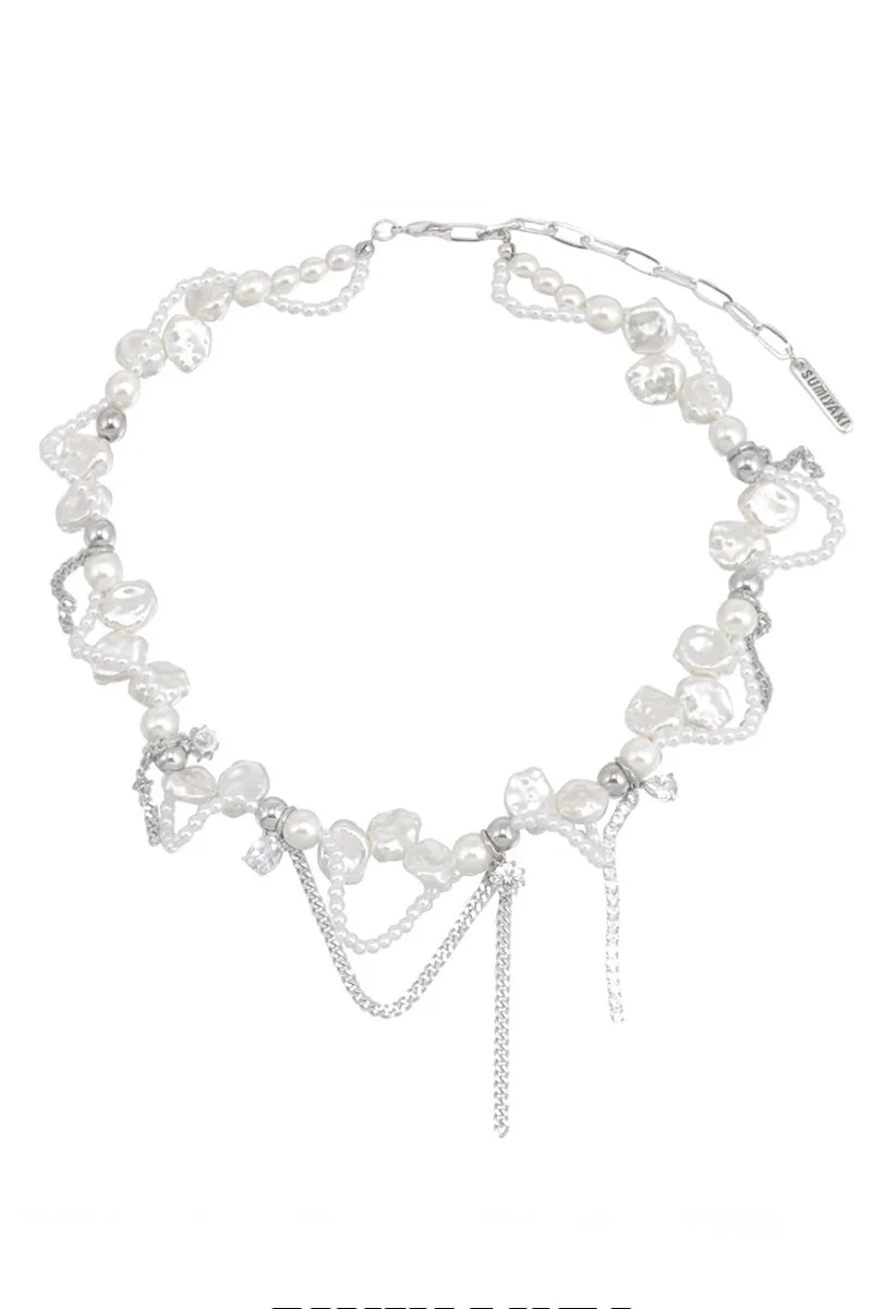 Baroque Pearl Winding Choker Necklace