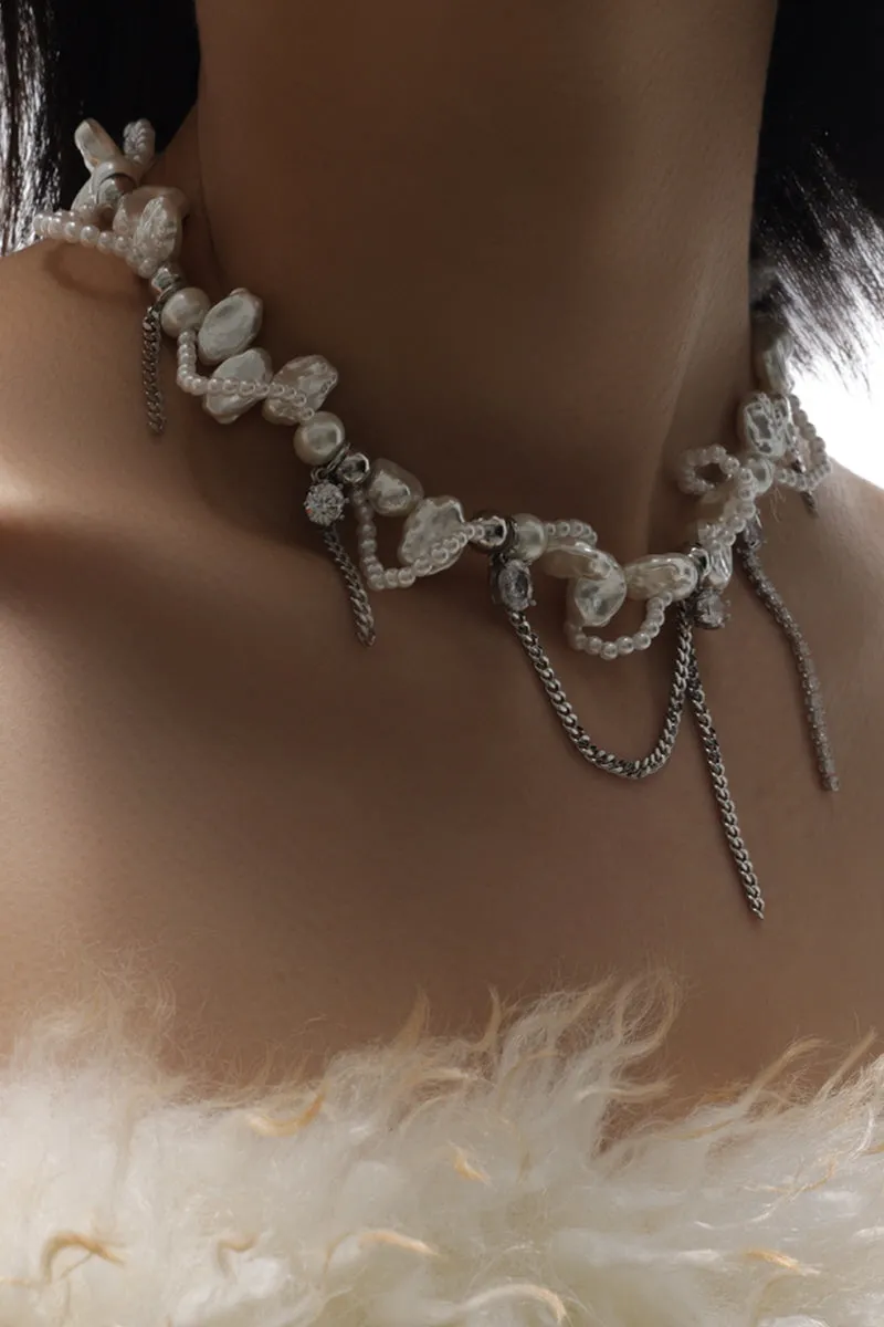 Baroque Pearl Winding Choker Necklace