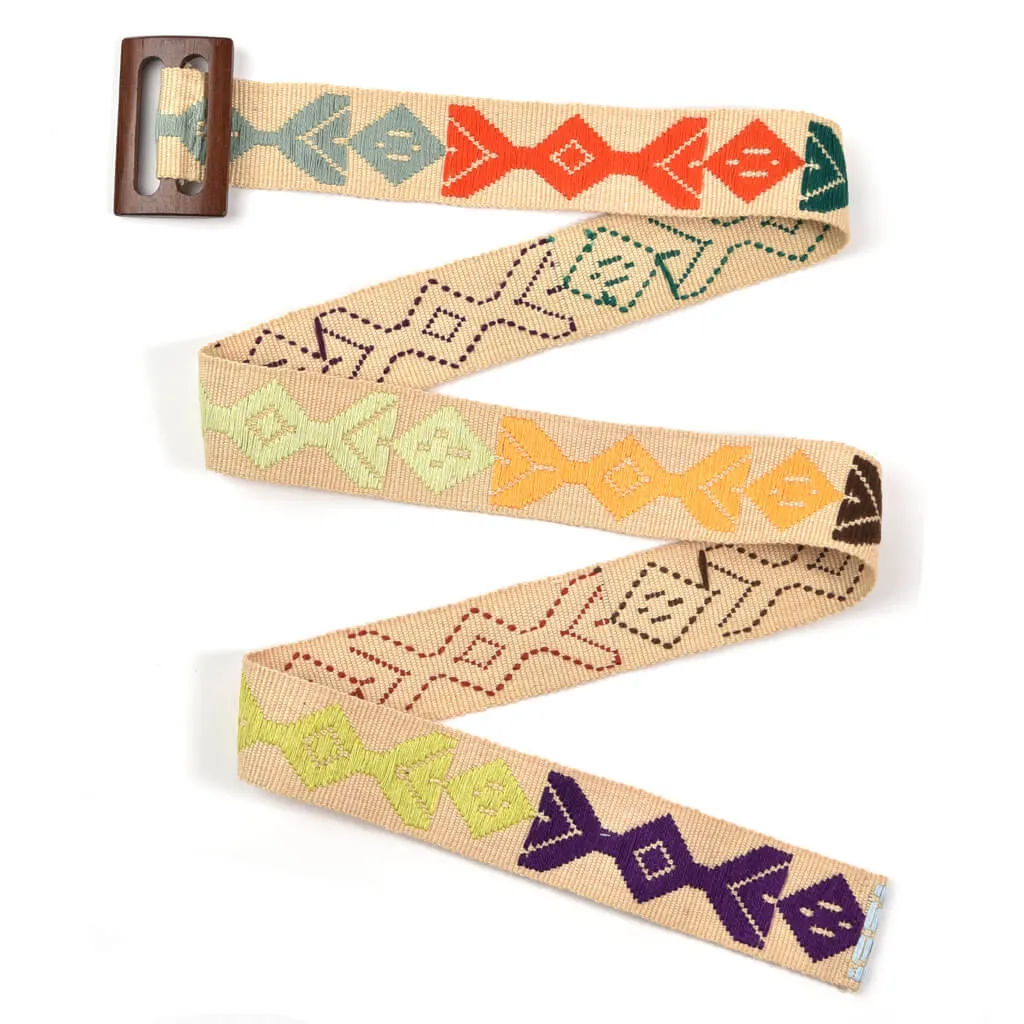 Belt with Wooden Buckle 43" | Champagne #2