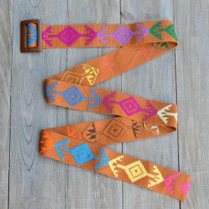 Belt with Wooden Buckle 47" | Caramel