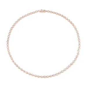Bezeled Pear Shaped Diamond Choker in Rose Gold