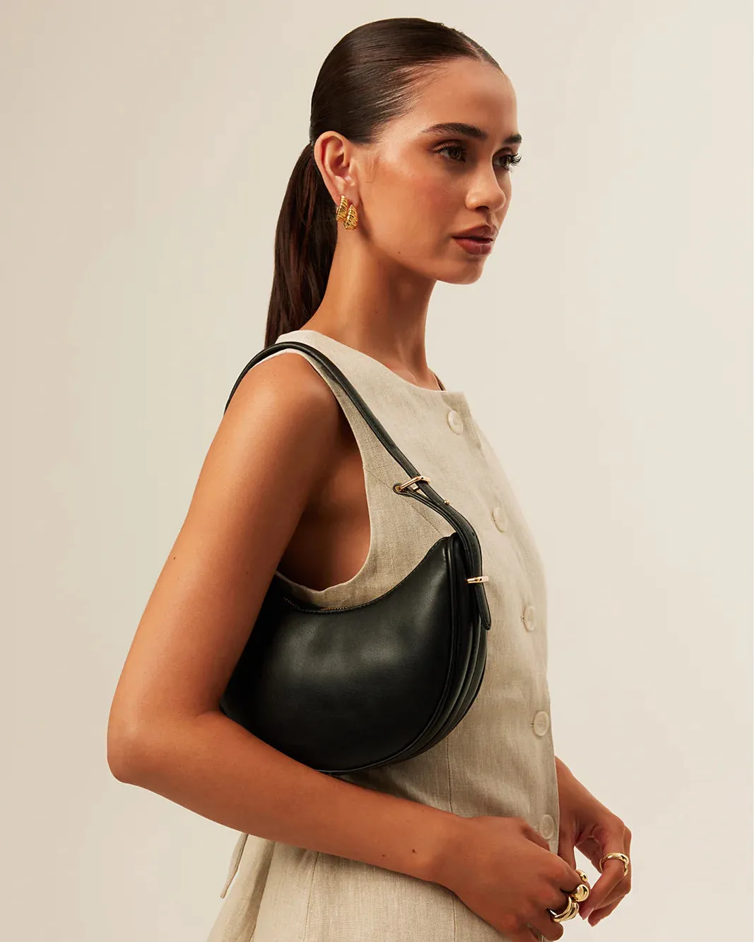 'BILLINI' HALO SHOULDER BAG - BLACK
