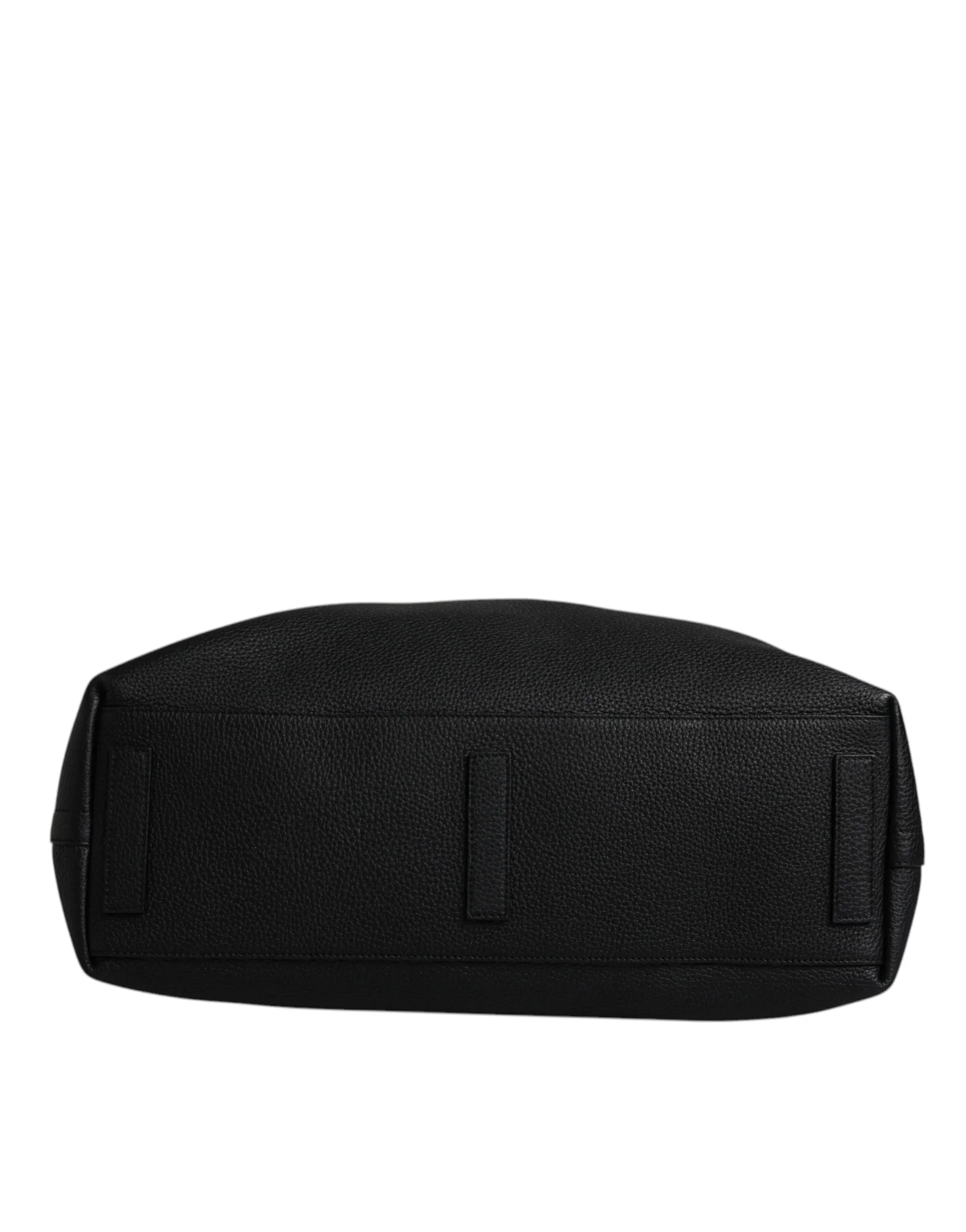 Black Calfskin Leather Hand Shoulder Duffle Bag