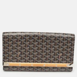 Black Goyardine Coated Canvas Monte Carlo Bois Clutch