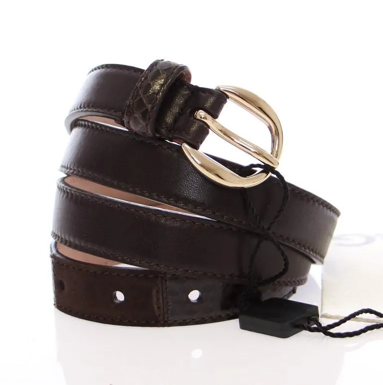 Black Leather Logo Belt