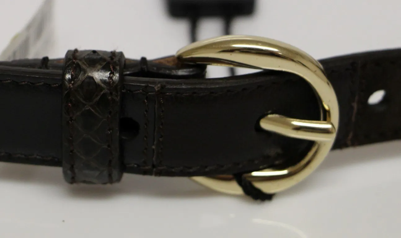 Black Leather Logo Belt
