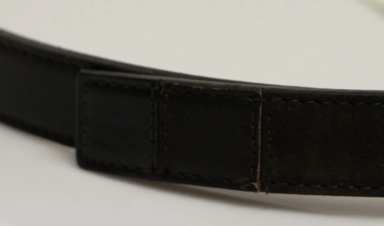 Black Leather Logo Belt