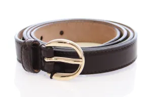 Black Leather Logo Belt