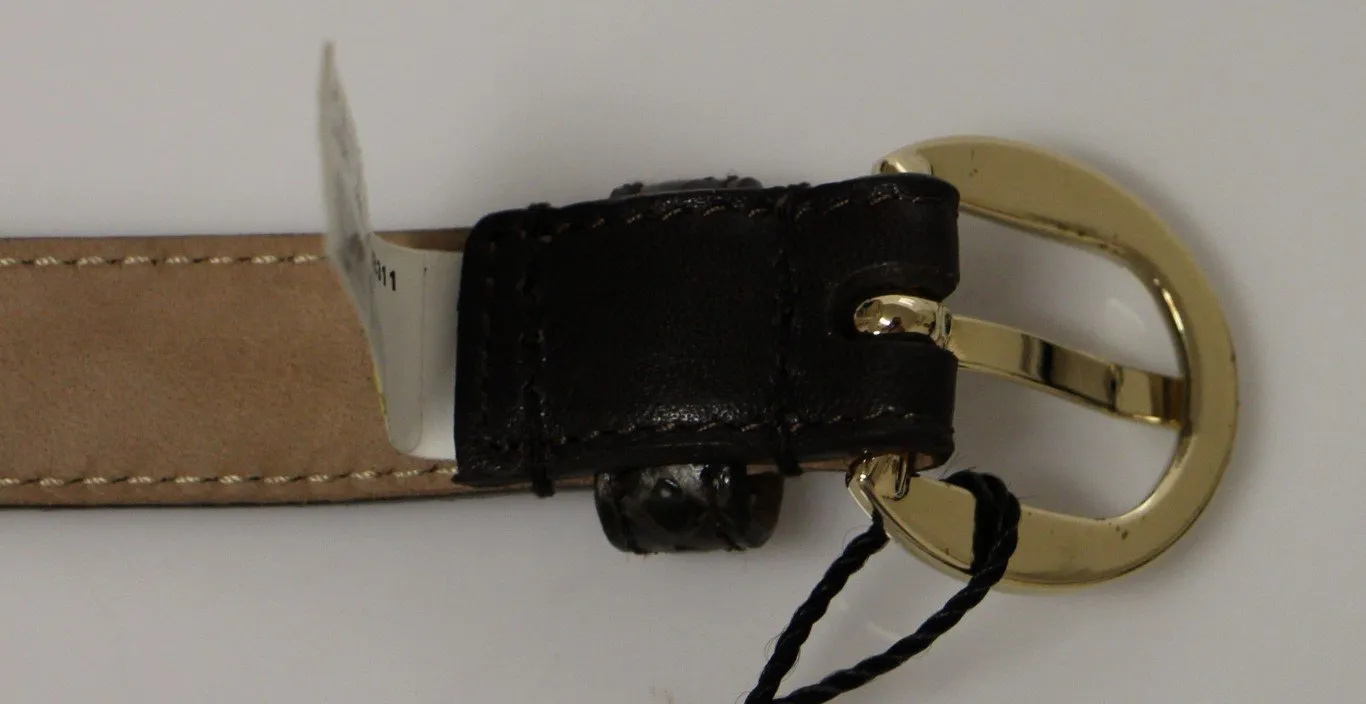 Black Leather Logo Belt